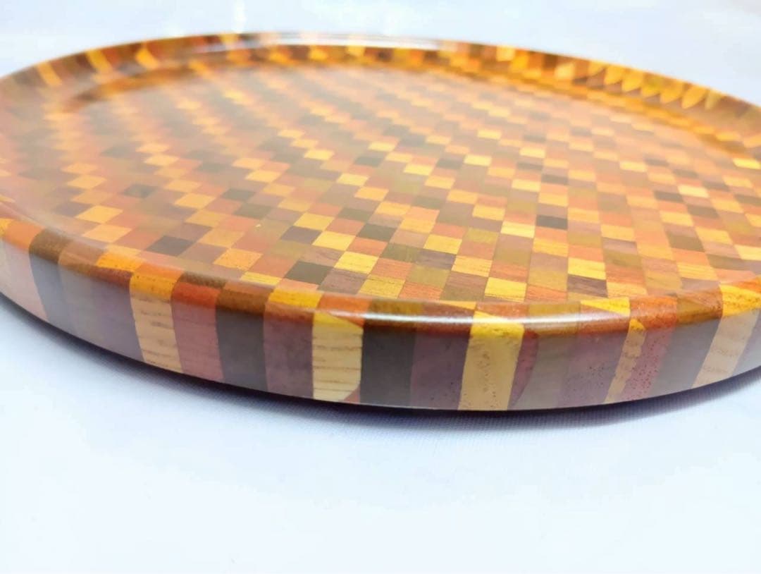 箱根　寄木細工　御盆　菓子盆　工芸品　アンティーク　骨董