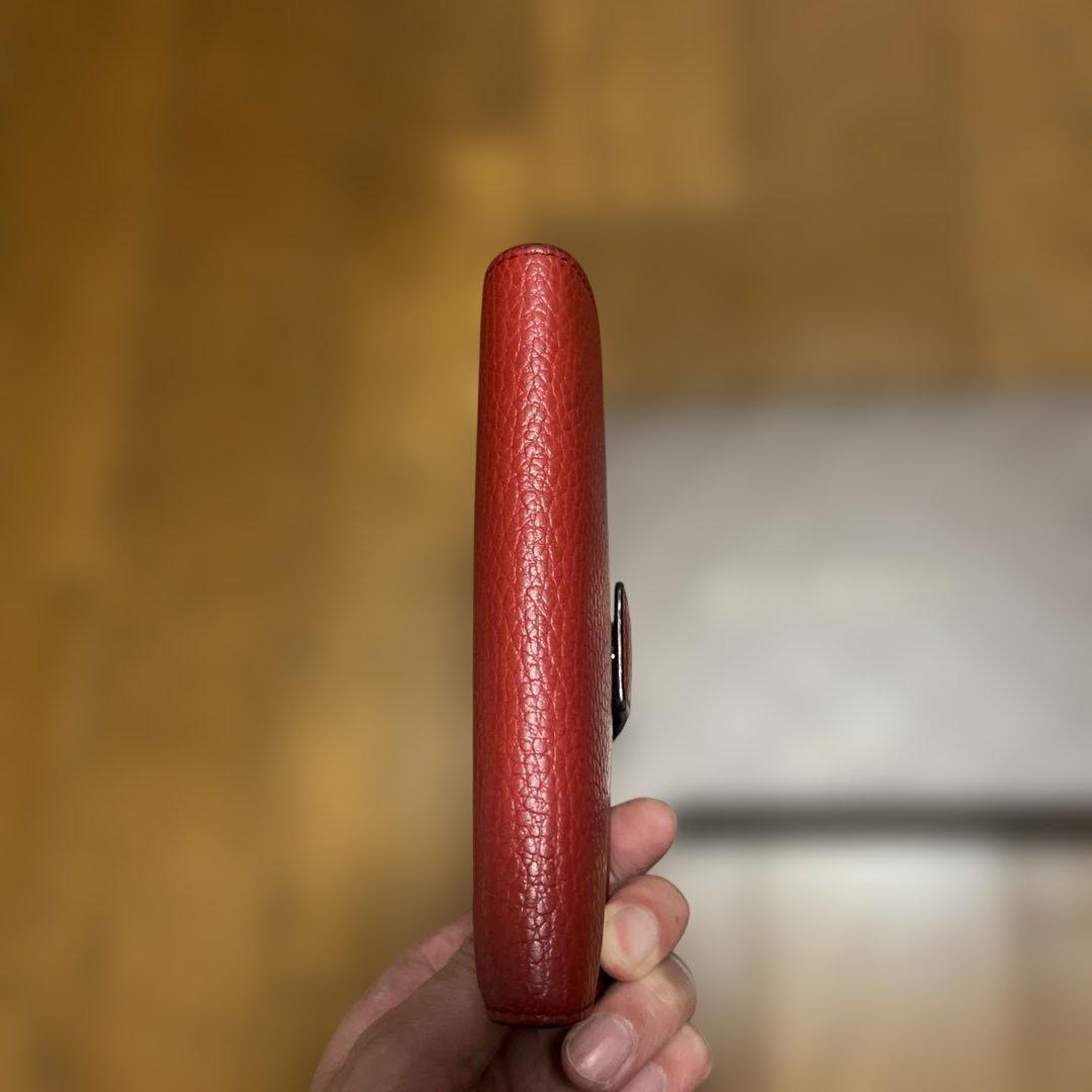 GUCCI、レザー 赤 三つ折り財布 箱付き