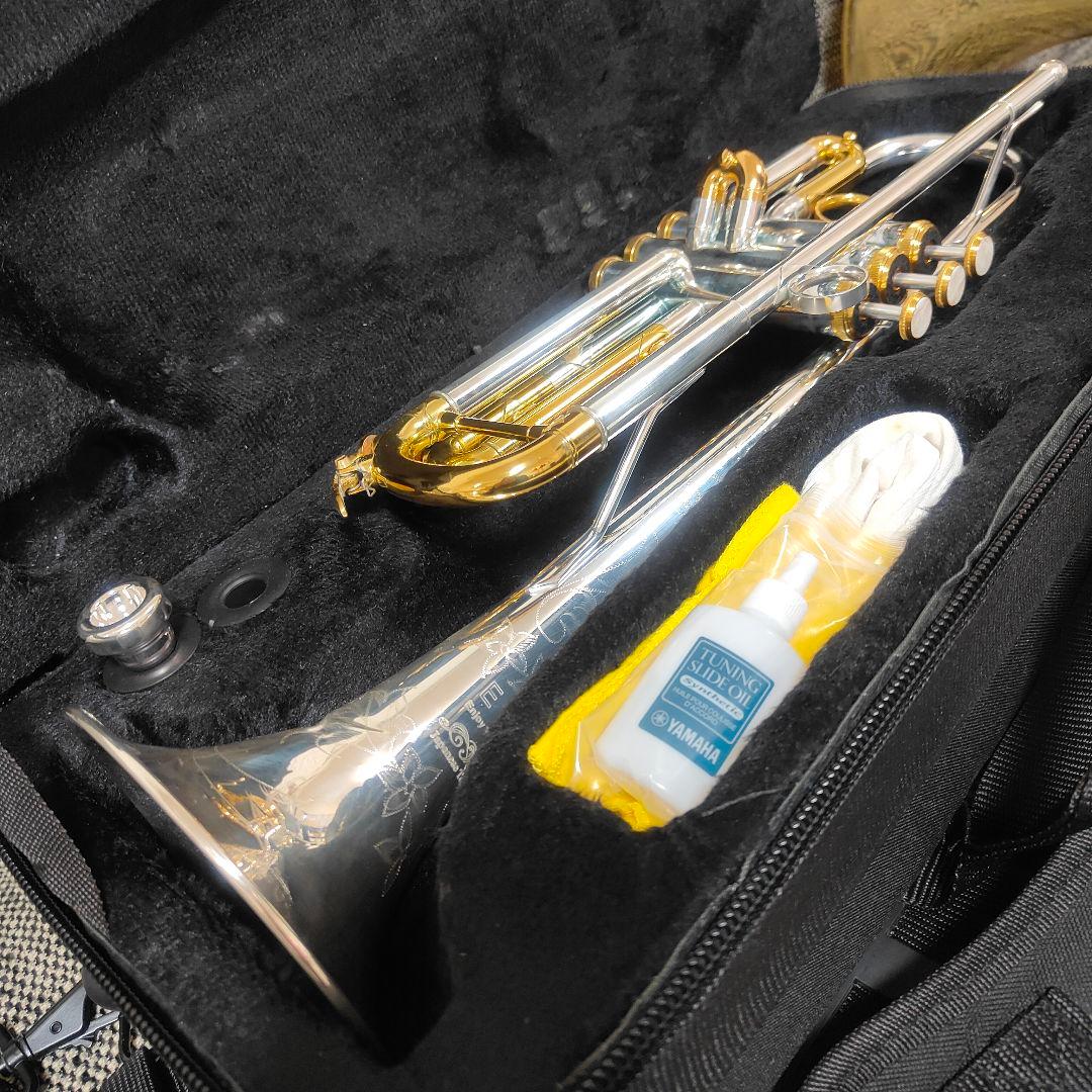 希少 EYS トランペット OTP-0006 高級彫刻 金銀 3wayケース付