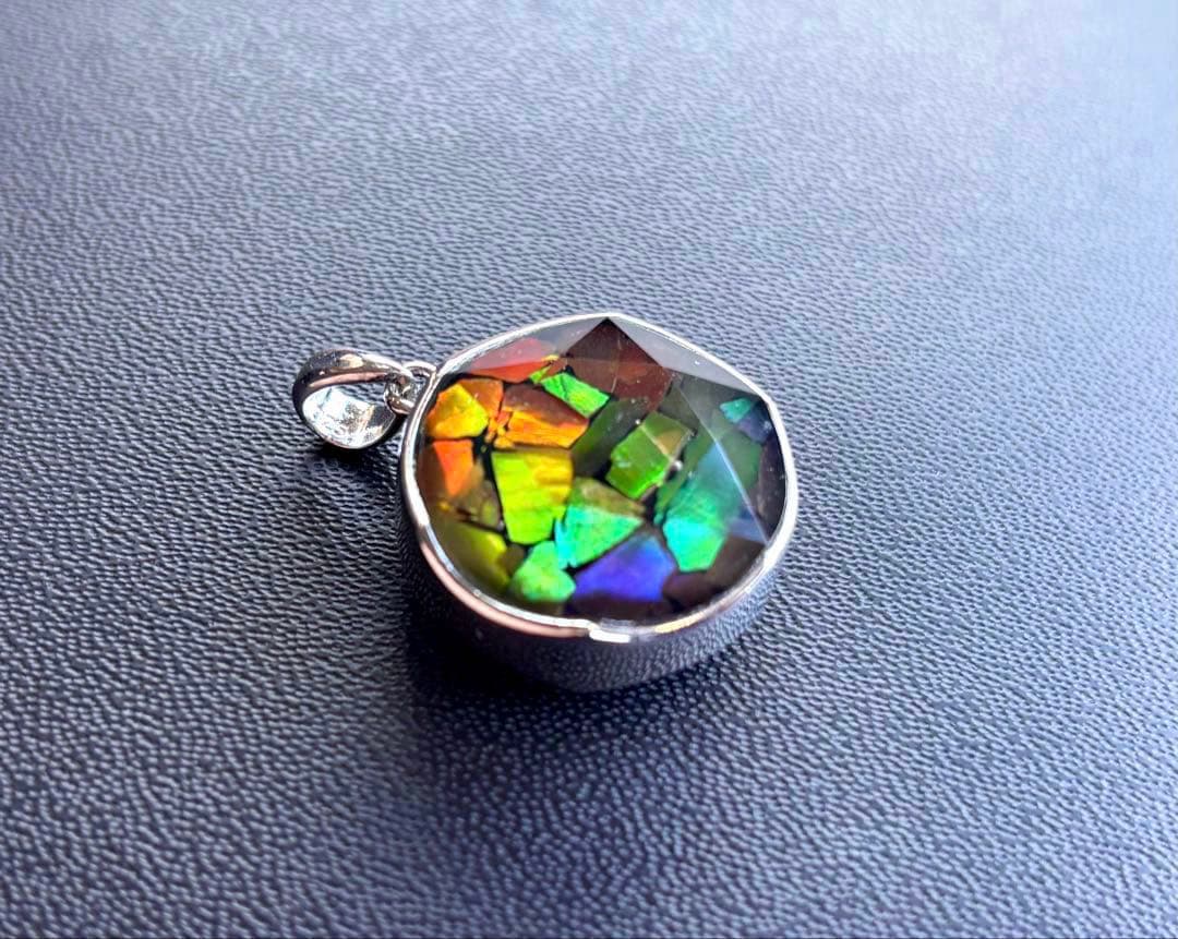 ナデシコ　究極品質　レインボーアンモライトとシルバーギベオンの六芒星PT