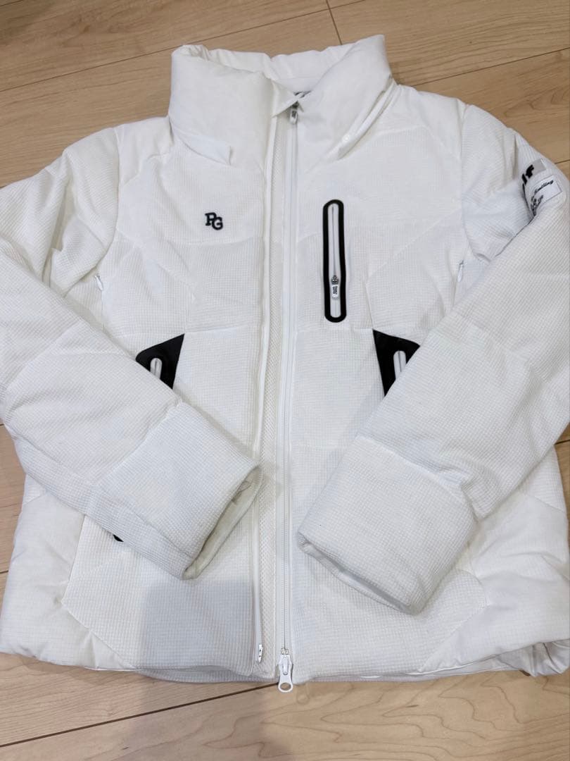 パーリーゲイツ　ポリコットワッフル×ドットエアーダウンブルゾン