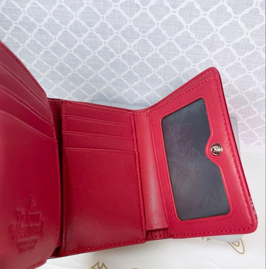 【内側に素敵な柄あり✨️】Vivienne Westwood 3折財布 エナメル赤
