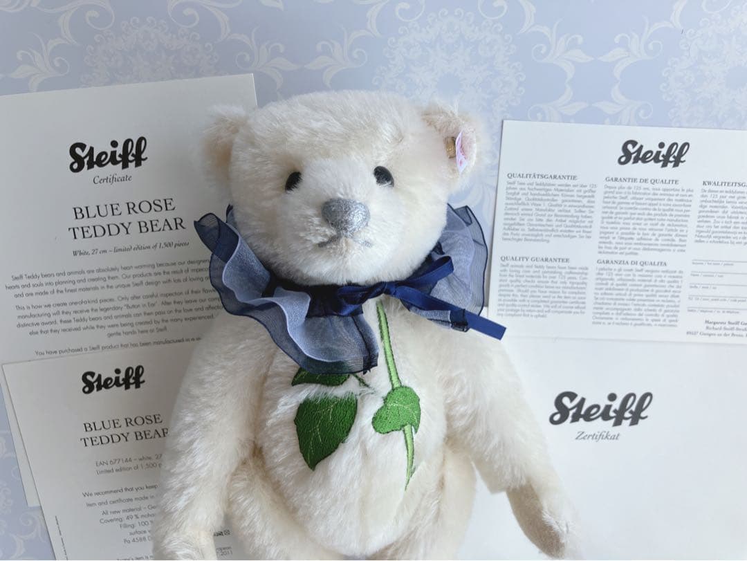 【再値下げ】Steiff ブルーローズテディベア 2011年1500体限定