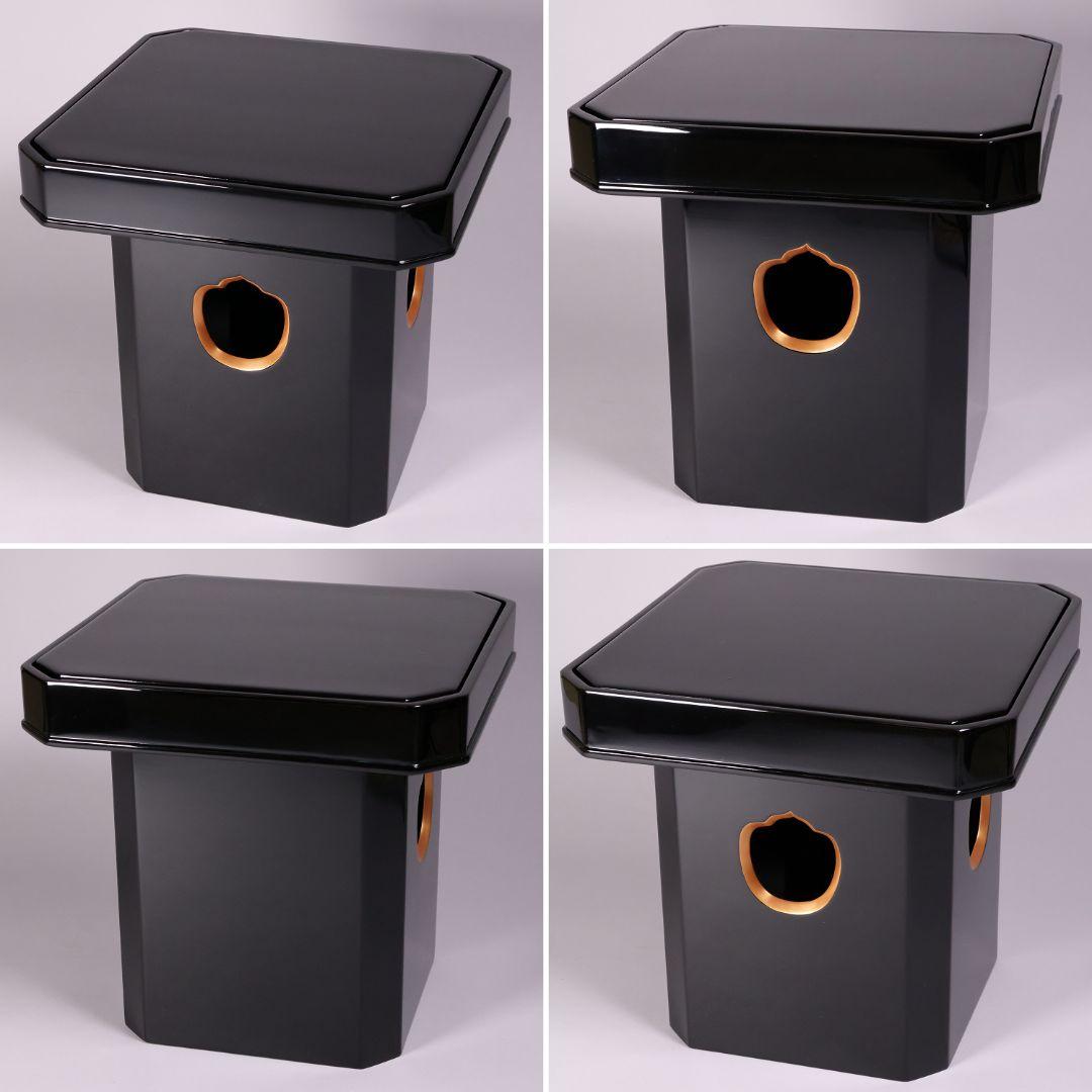 漆芸 輪島塗 久保田春光堂 三方台・瓶子一対 三宝 木製 仏具【MA497】