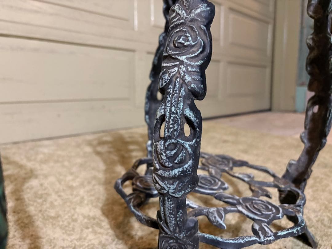 アイアン製 フラワースタンド 2段 花台 プランタースタンド 鋳鉄 インテリア