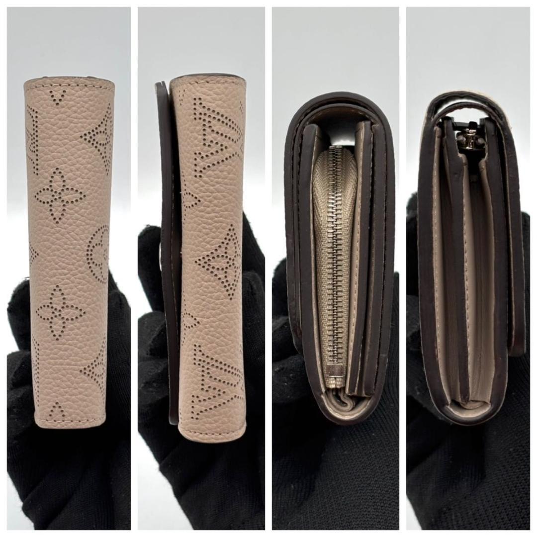 新品同様 ルイヴィトン 折り財布 マヒナ イリス コンパクト ガレ グレージュ