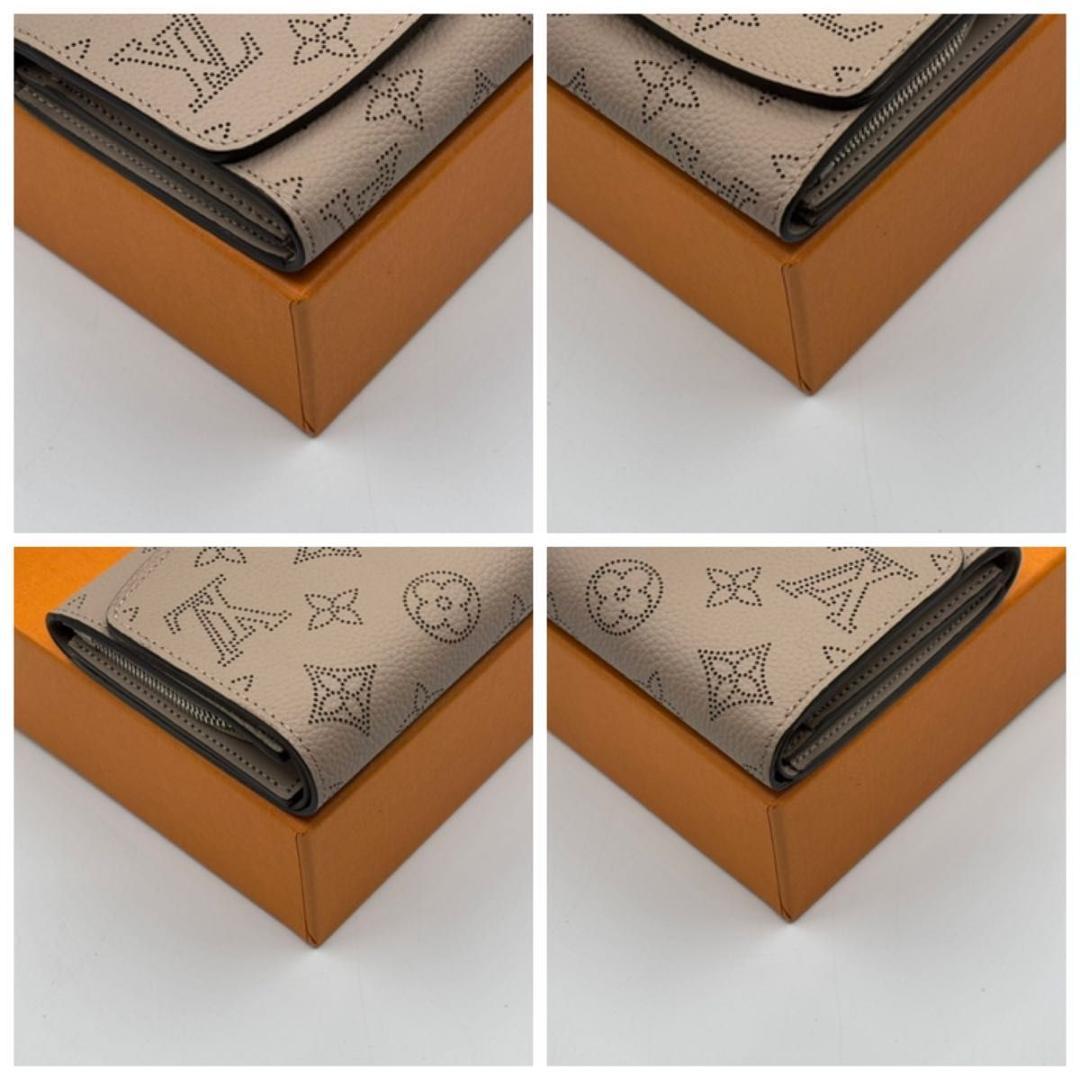 新品同様 ルイヴィトン 折り財布 マヒナ イリス コンパクト ガレ グレージュ