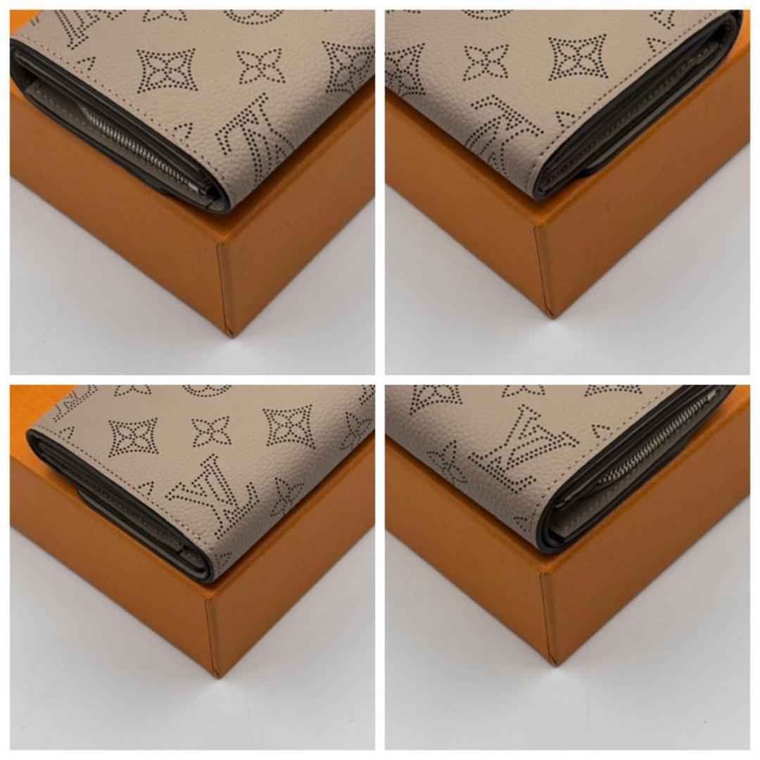 新品同様 ルイヴィトン 折り財布 マヒナ イリス コンパクト ガレ グレージュ