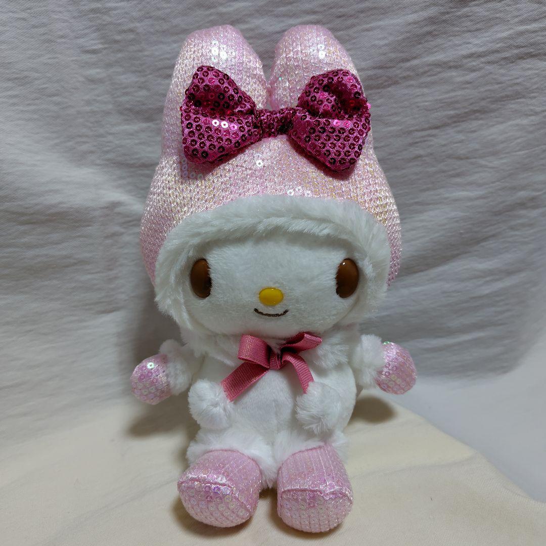 マイメロディ スパンコール ゆきんこ ぬいぐるみ りぼん