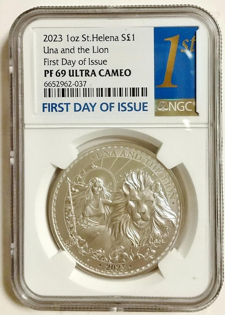 2023年 セントヘレナ ウナとライオン 1オンス プルーフ銀貨 PF69FDI