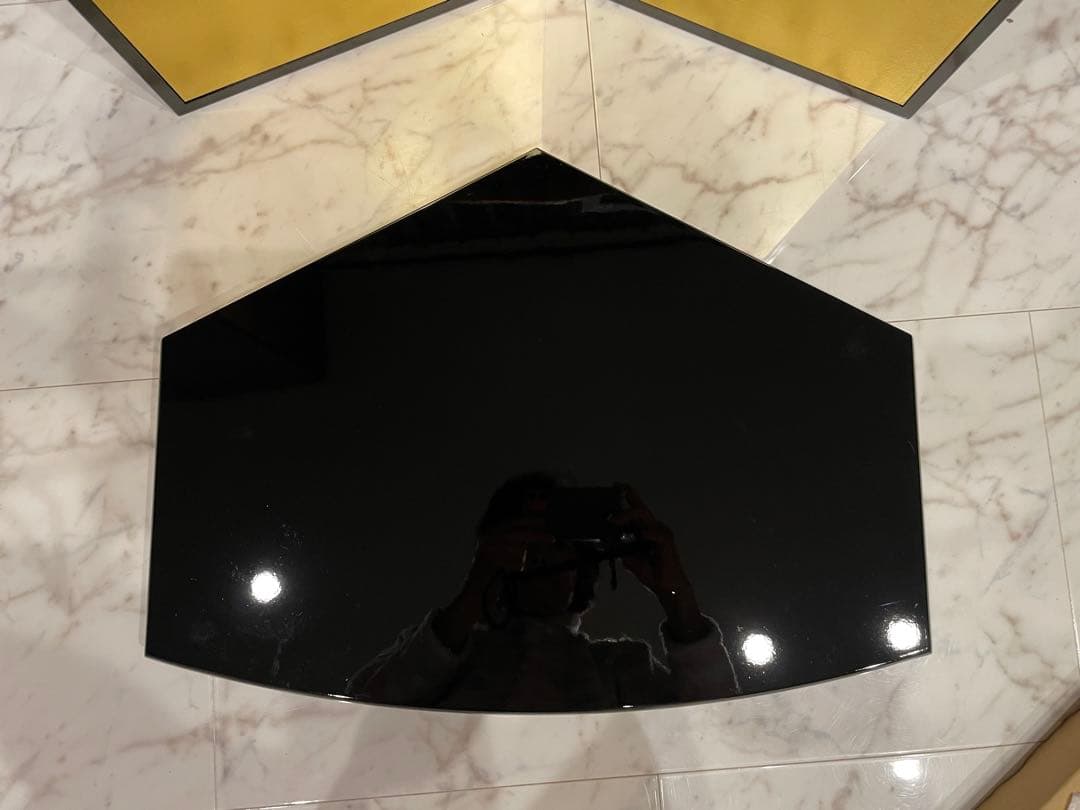 ◉セール！新品　お雛様　端午の節句　黒塗り五角台　黒塗二曲金屏風セット