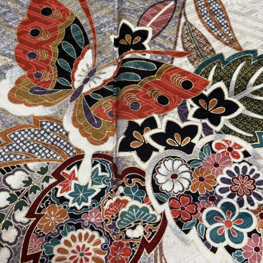 美品　振袖フルセット　古典柄　オフホワイト系　151〜166cm　❤︎可愛い❤︎