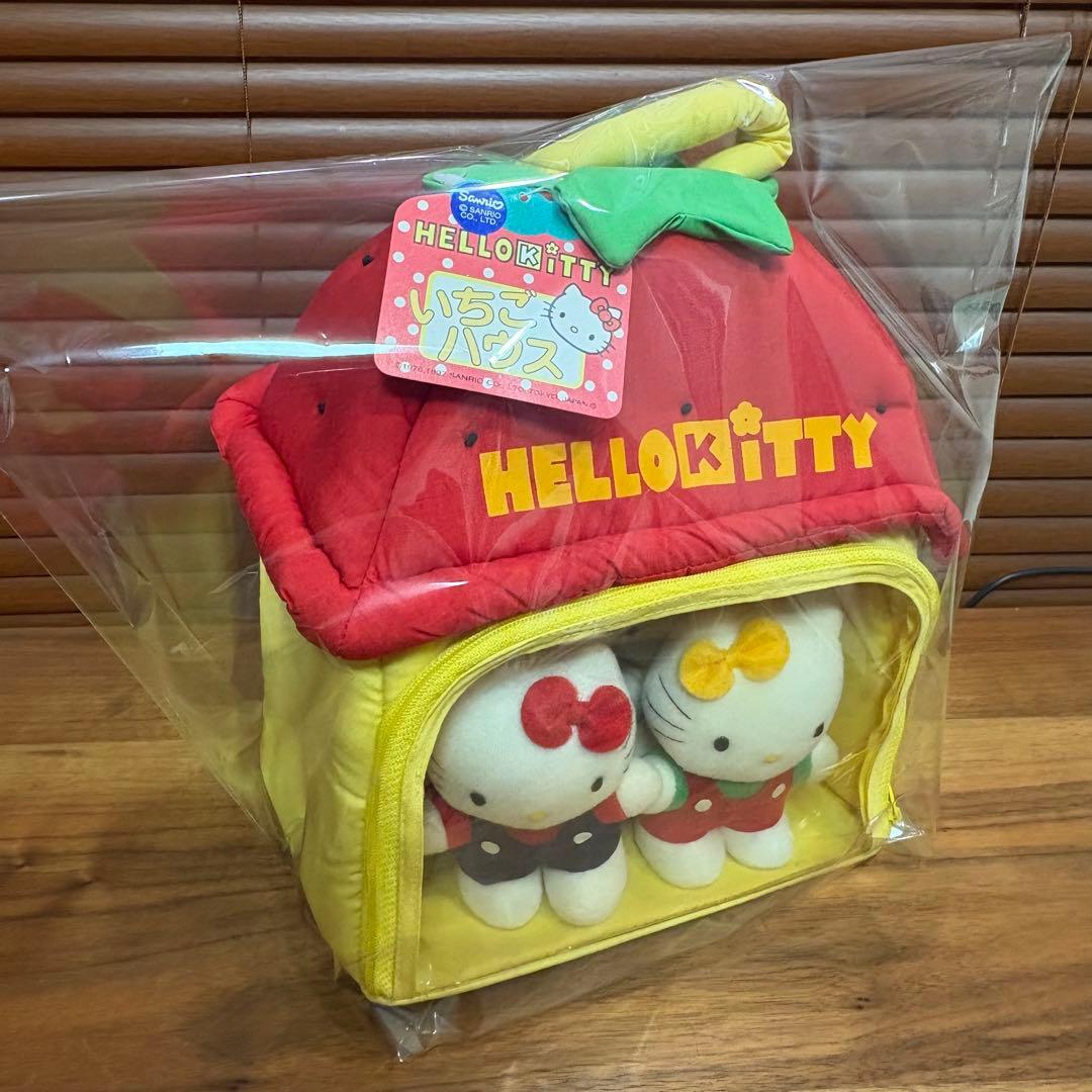 希少☆1997年☆新品　タグ付 いちごハウス　ハローキティ　ぬいぐるみ