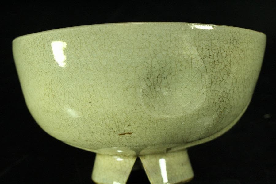 茶道具 古萩 刷毛目茶碗 江戸末期 桂又三郎 書付(K-YC560)