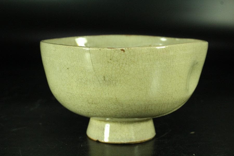 茶道具 古萩 刷毛目茶碗 江戸末期 桂又三郎 書付(K-YC560)