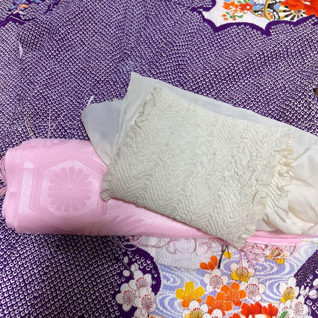 七五三 7歳着物セット 紫色絞り花柄