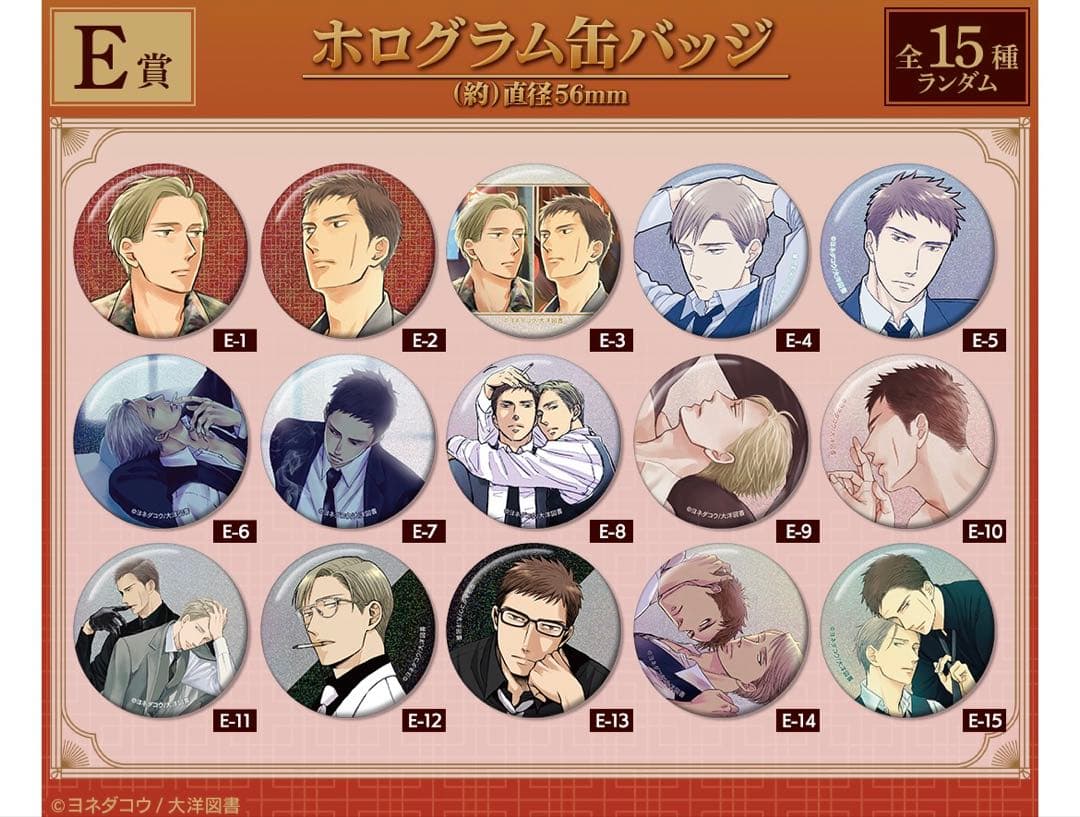 囀る鳥は羽ばたかない ヨネダコウ オンラインくじ E賞 缶バッジ 15点