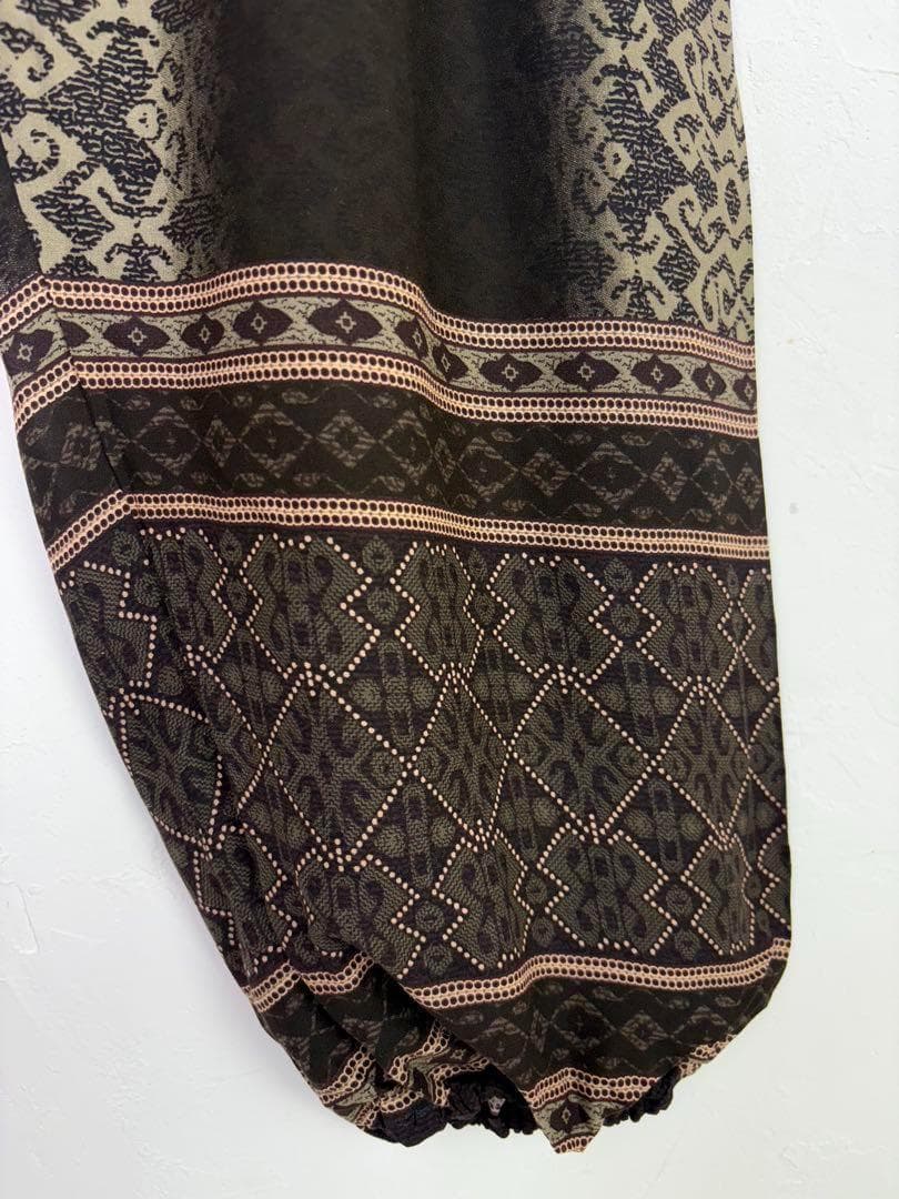 専用です！アラジン　タイパンツ　男女兼用【ゴム紐】B柄DKブラウン　F706-4