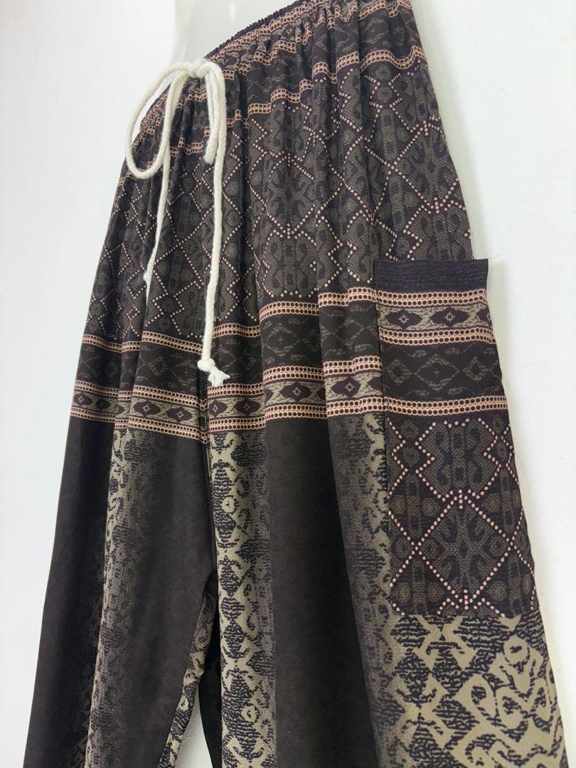 専用です！アラジン　タイパンツ　男女兼用【ゴム紐】B柄DKブラウン　F706-4