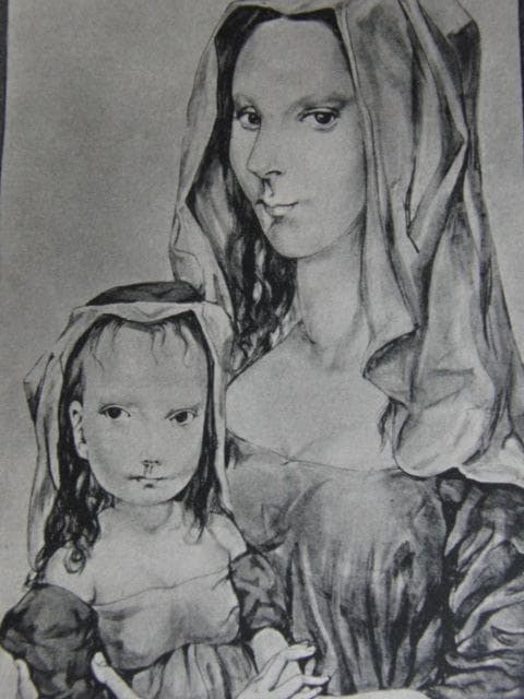 藤田嗣治、【母子像】、希少な限定額装用画集画、新品高級額 額装付、状態良好