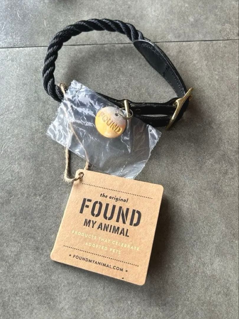 FOUND MY ANIMAL ブラックロープ首輪 Mサイズ