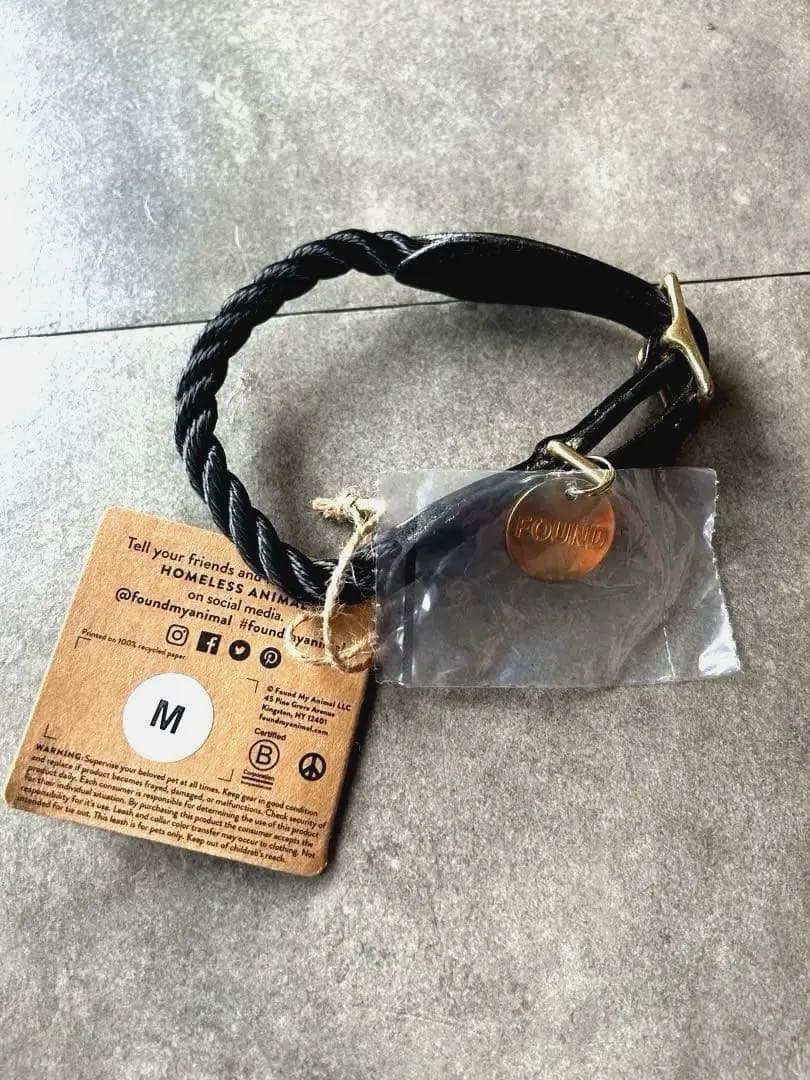 FOUND MY ANIMAL ブラックロープ首輪 Mサイズ