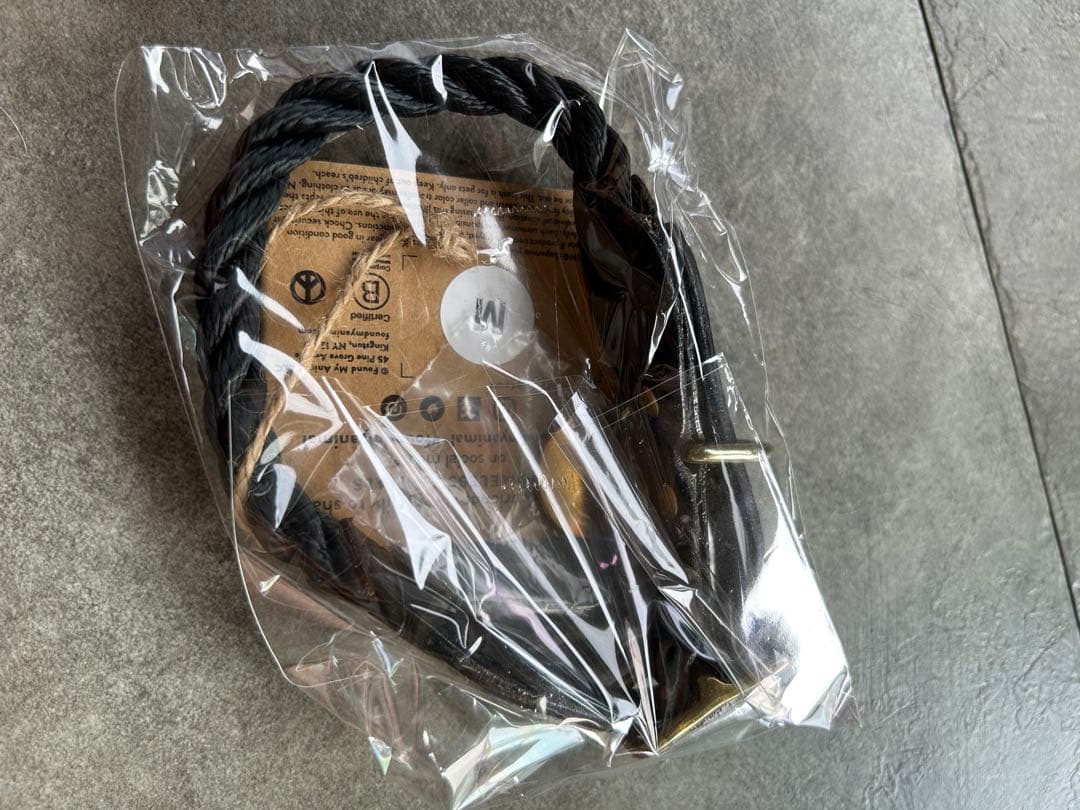 FOUND MY ANIMAL ブラックロープ首輪 Mサイズ