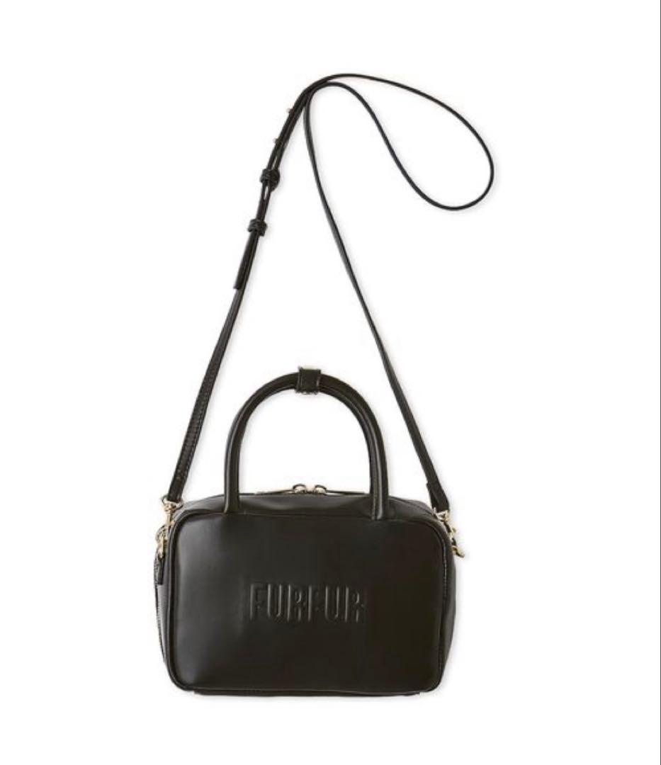 FURFUR スクエアボストンバッグ ブラック
