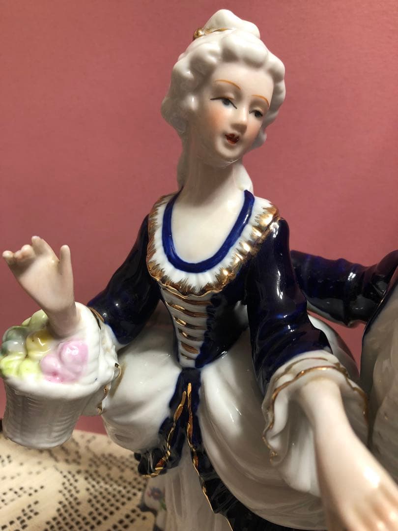 昭和レトロ　KATO 工芸　オルゴール　陶器人形　ビンテージ　日本製