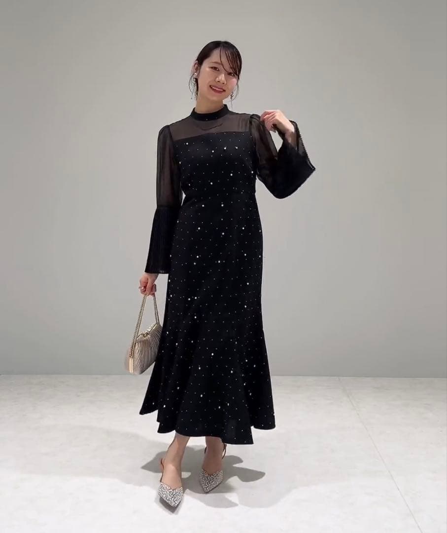 Leja パールビーズ　マーメイドドレス　パーティドレス　S