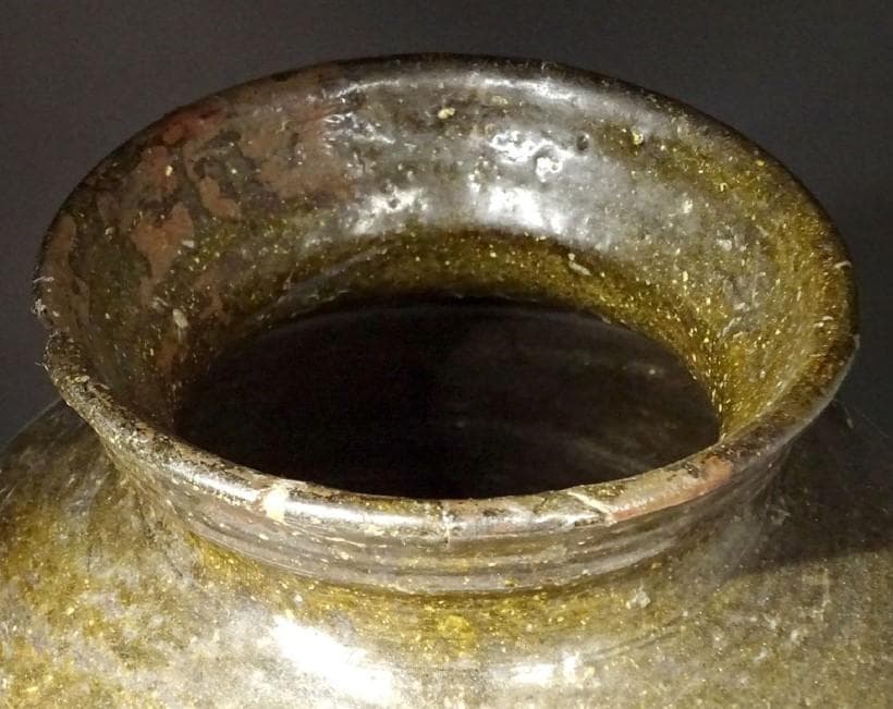 ◆『高麗 飴釉 壺』二思軒識箱 朝鮮古陶◆検）李朝陶磁 白磁 高麗青磁 粉青沙器