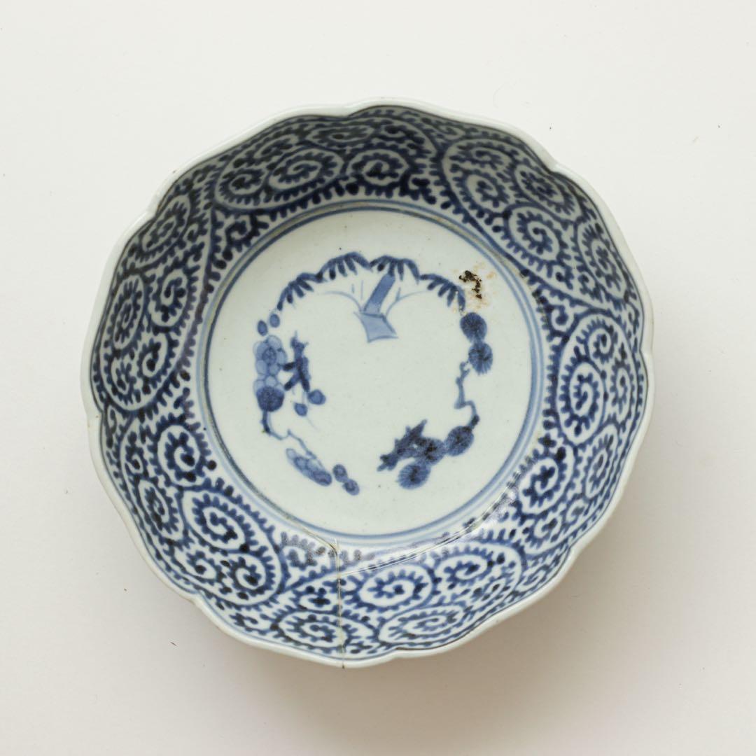 伊万里　古伊万里　江戸　後期　深皿　なます　皿　蛸唐草　3客セット