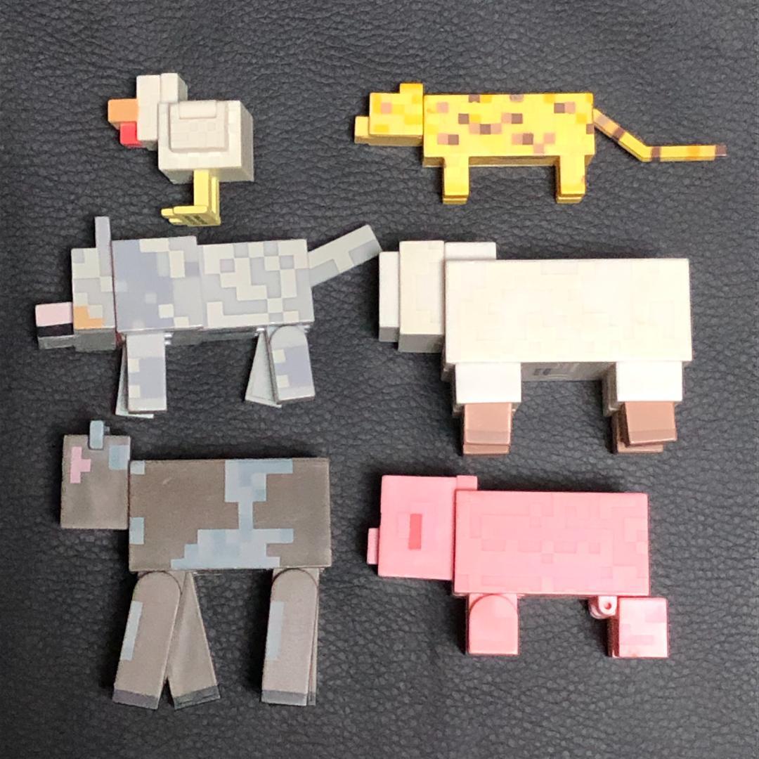 【廃盤品】Minecraft アクションフィギュア アニマル6パックセット