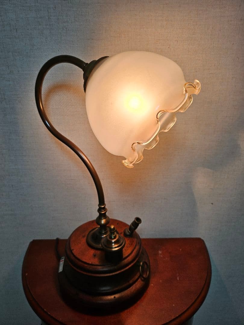 イタリアンアンティークウッドランプ