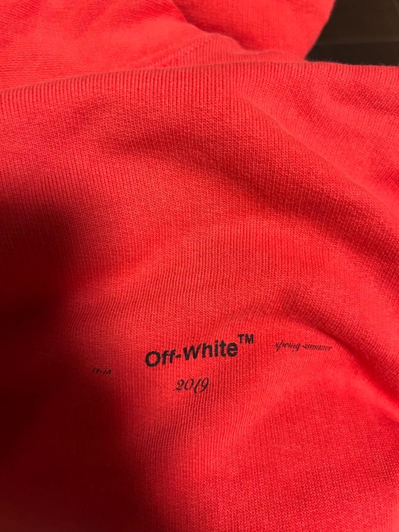 OFF-WHITE レッド パーカー Mサイズ