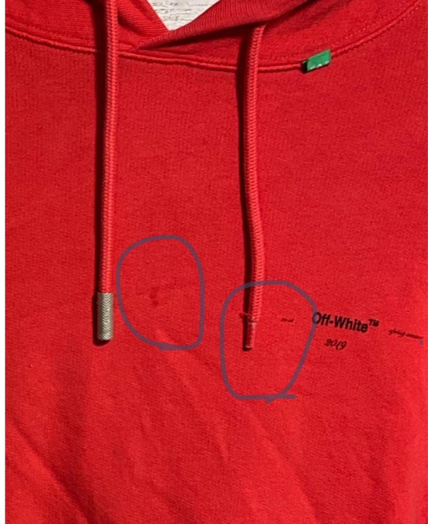 OFF-WHITE レッド パーカー Mサイズ