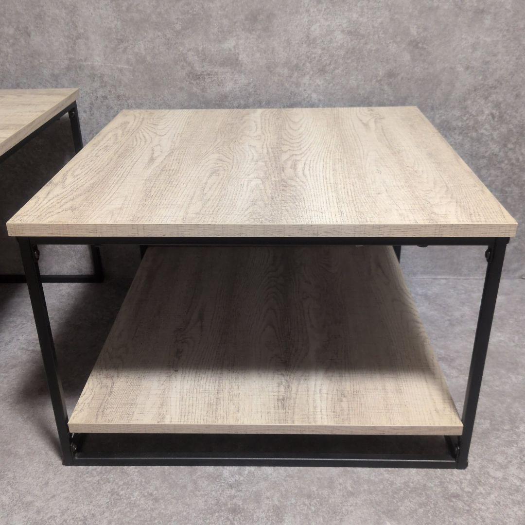 LOWYA ローテーブル ヒートレ グレーオーク/ブラック