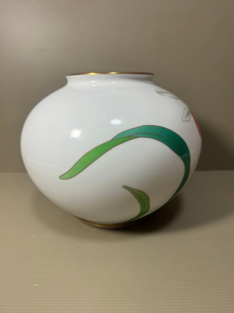 2151 香蘭社　カトレア　花瓶　金彩　未使用