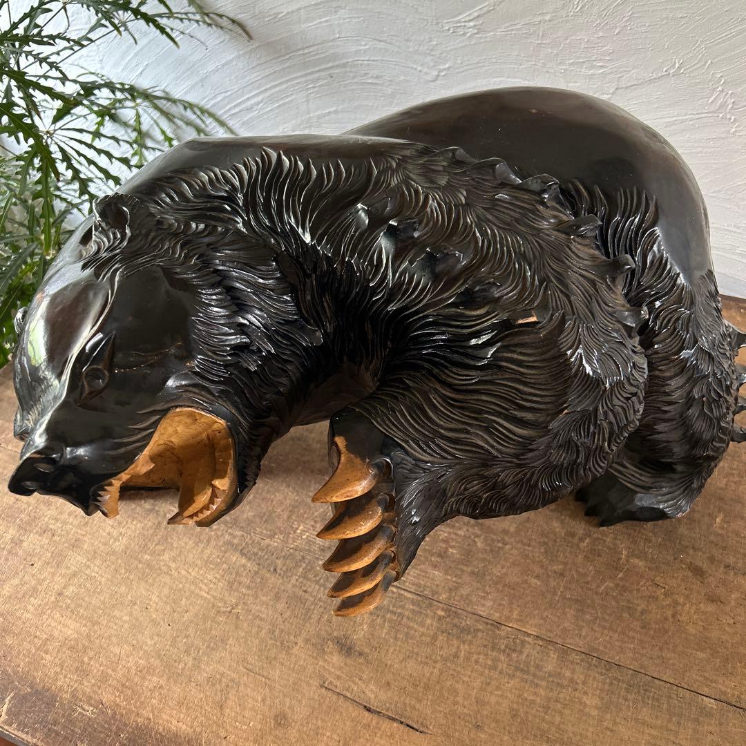 大迫力　木彫りの熊　全長約56cm