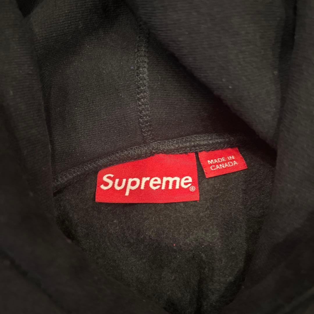 Supreme ブラック パーカー フード付き