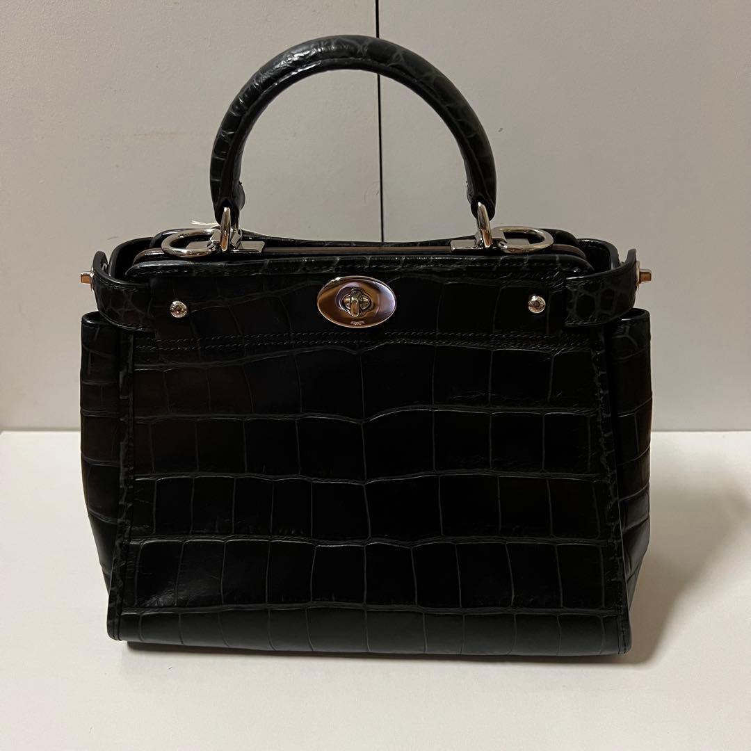 【希少・未使用】COACH クロコ型押し ミニグラマシー 黒