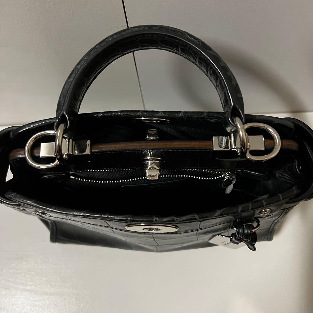 【希少・未使用】COACH クロコ型押し ミニグラマシー 黒