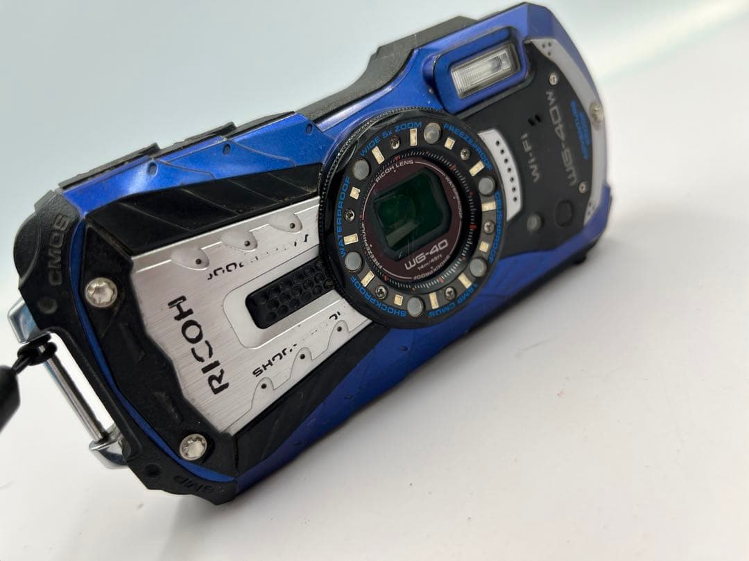 【完動品/返品保証】RICOH WG-40W・防水 デジタルカメラ (ブルー)