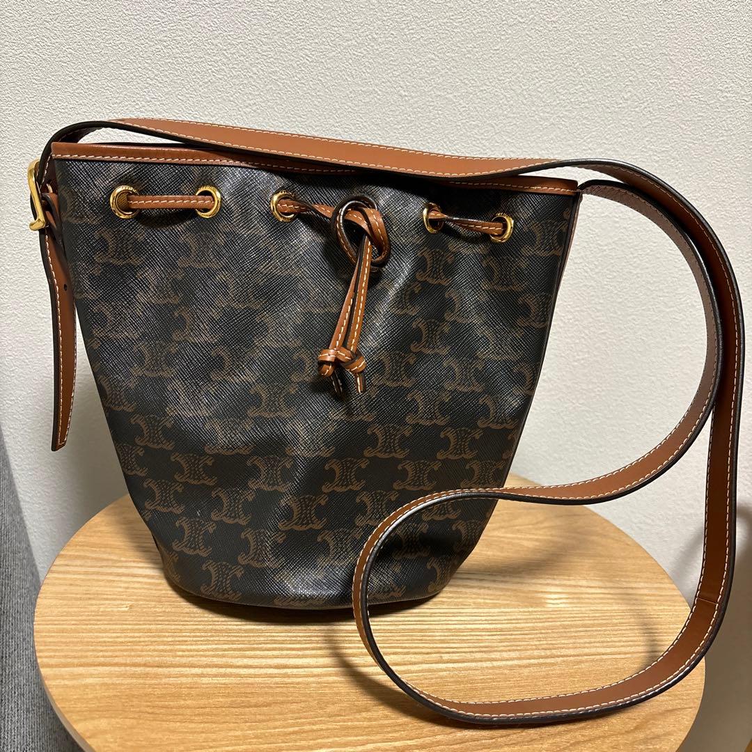 セリーヌCELINE ドローストリングスショルダーバッグ