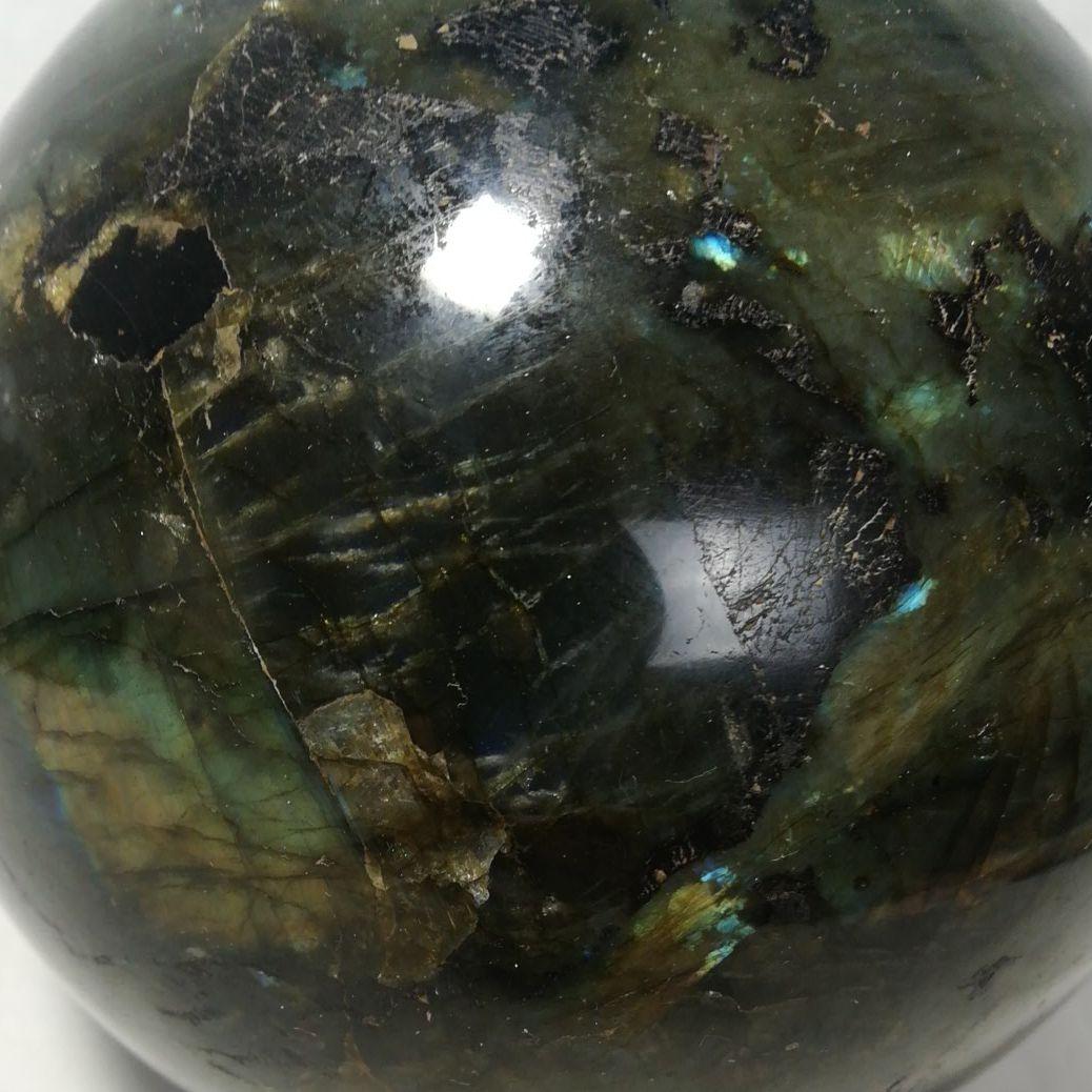 黒水晶　水晶玉　天然石　12cm　2.3kg　鑑賞石　パワーストーン