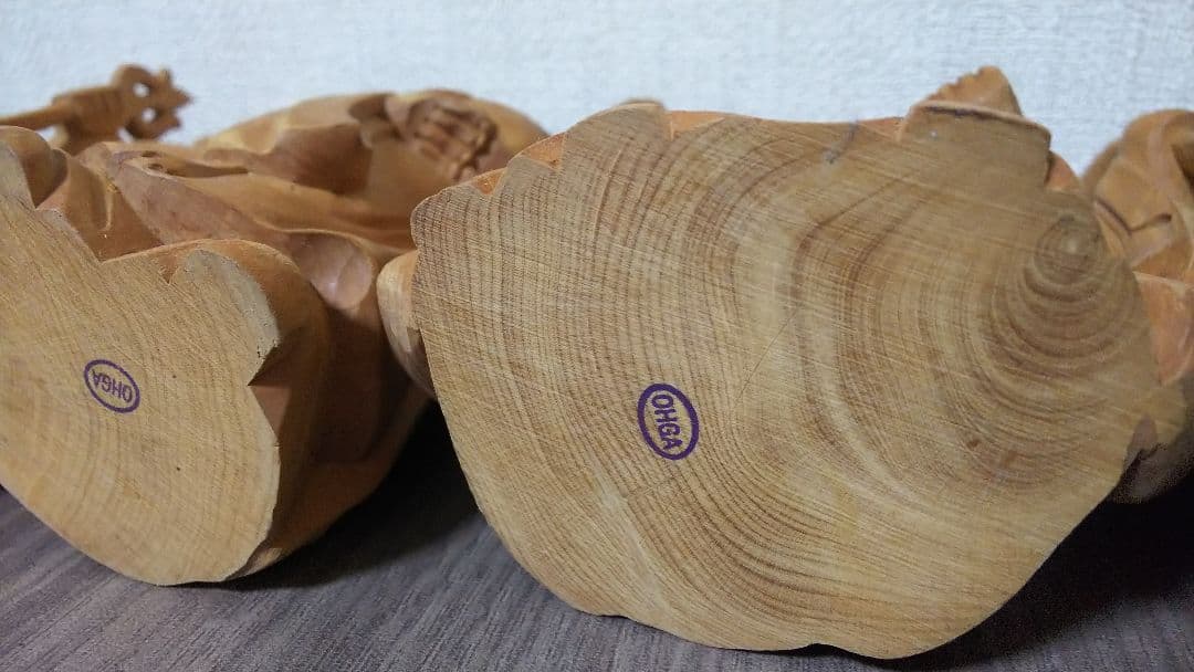 【匿名配送＆送料込】木彫りの七福神 置物 Seven Lucky Gods