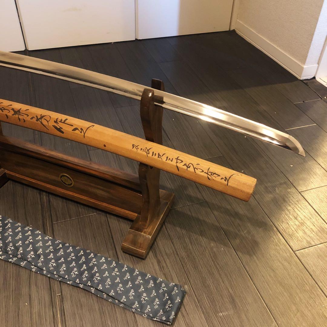 最高級模造刀 白鞘 樋入り刀身　居合刀 濃州関住兼三代藤原兼房　太刀