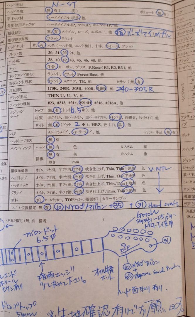 【希少】ESP CUSTOM ORDER GUITAR ハニーバースト