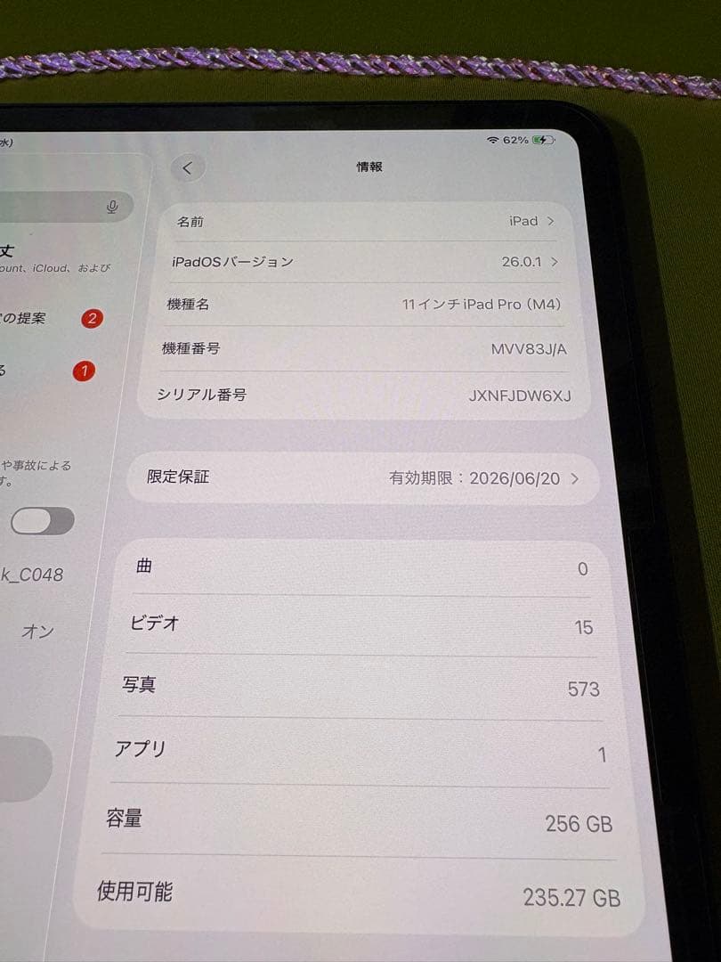 iPad Pro M4 11インチ WiFiモデル 256GB スペースブラック