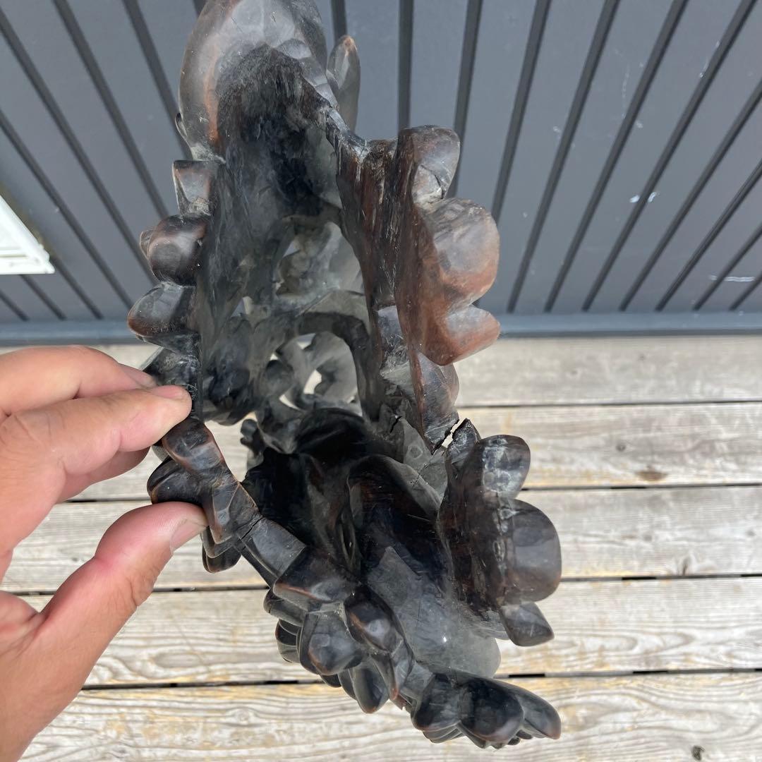 アジアンレトロ バリ 銘木一枚板 女性 女神像 民族 木彫り彫刻 オブジェ 飾り